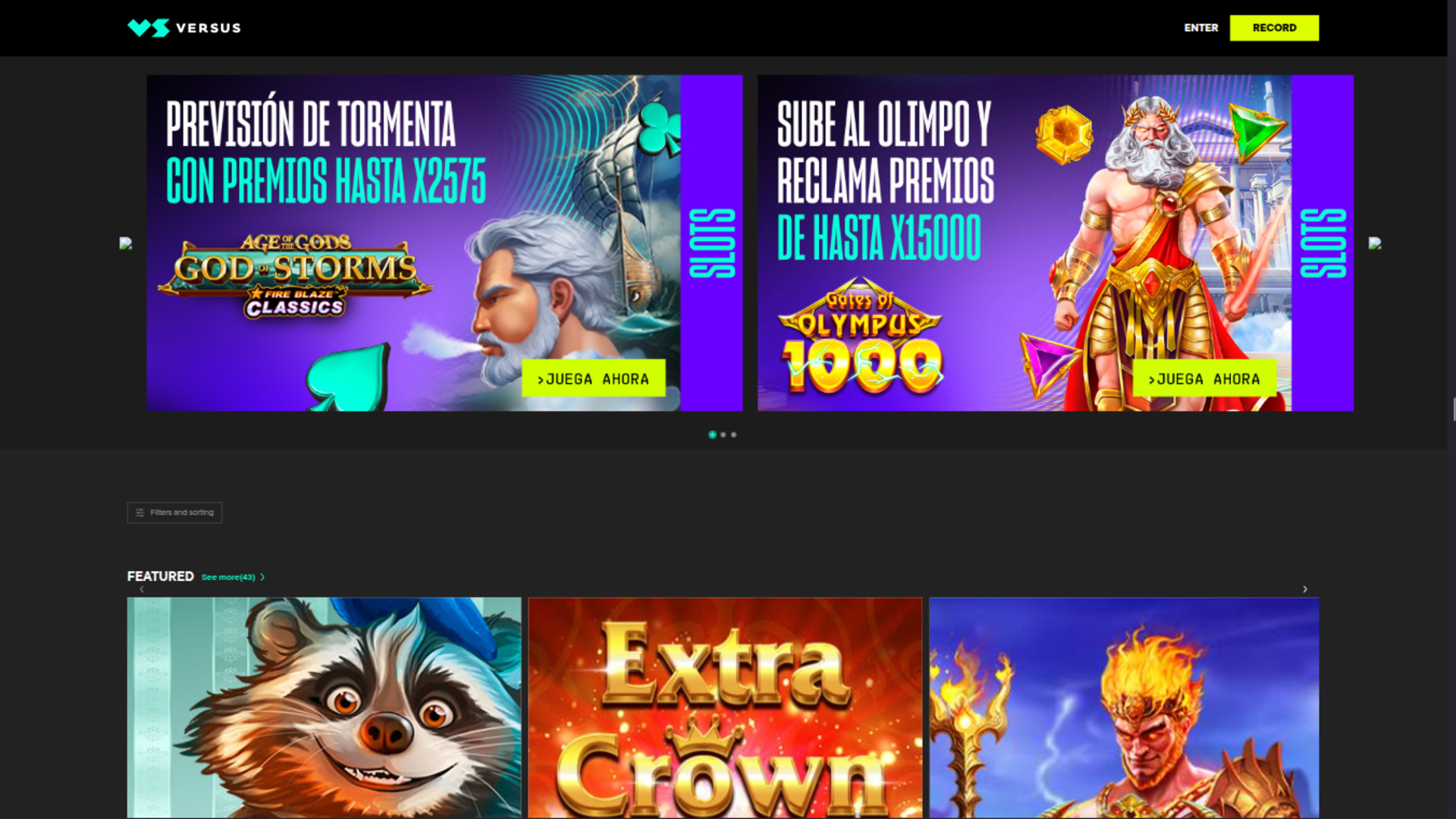 Jeux de Versus Casino sur ordinateur