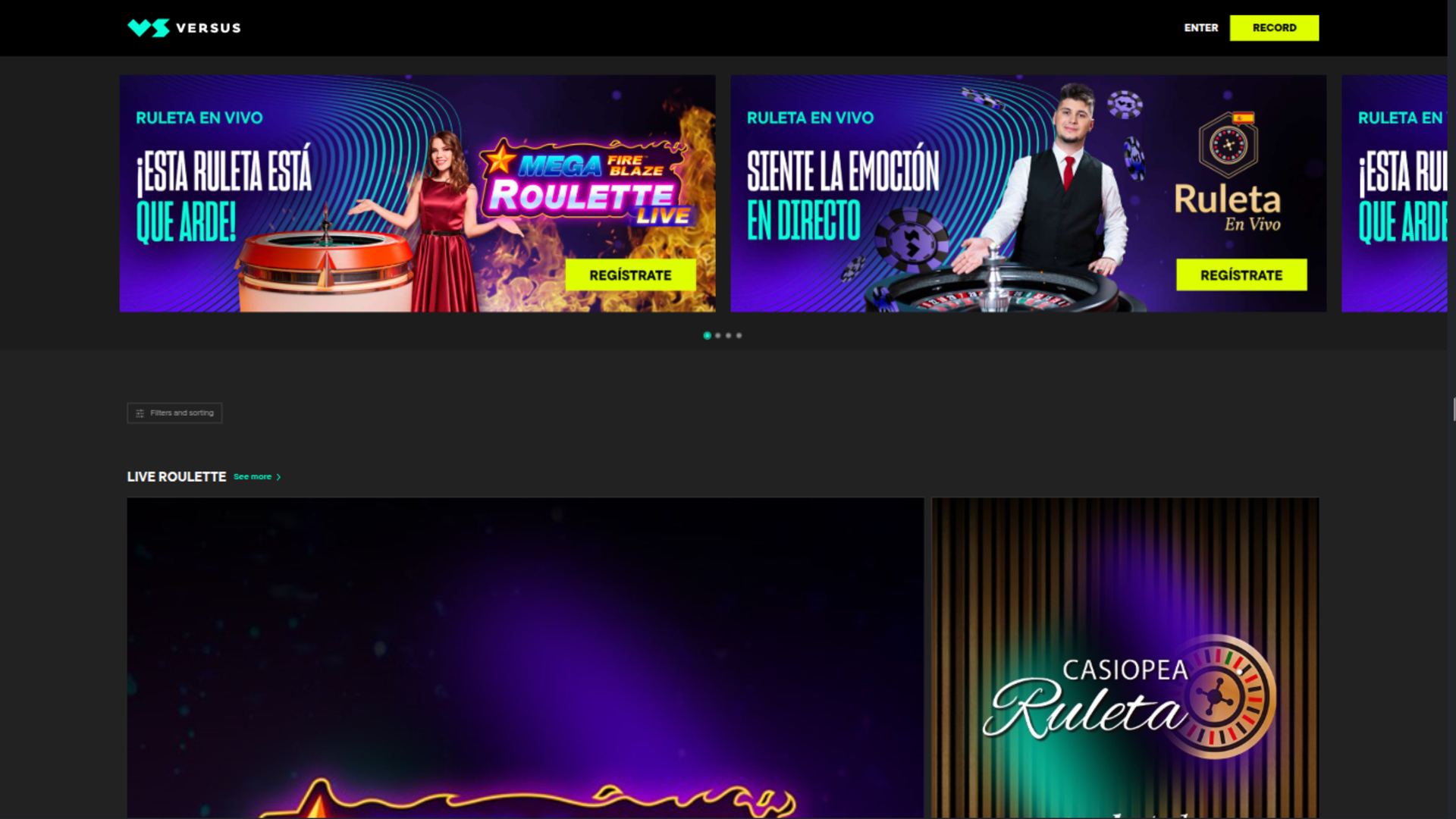 Croupier en direct de Versus Casino sur ordinateur