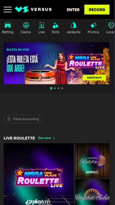 Croupier en direct mobile de Versus Casino