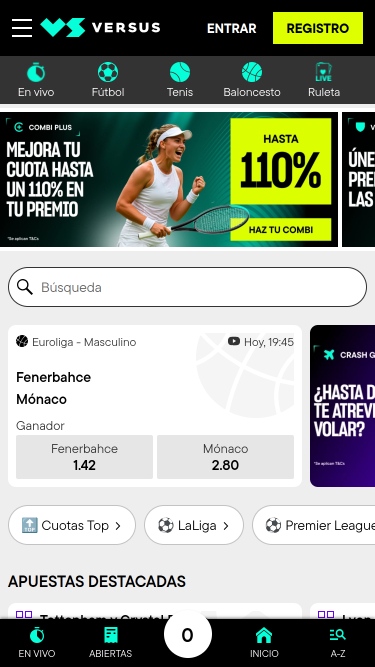 Versus Casino Mobile Sports