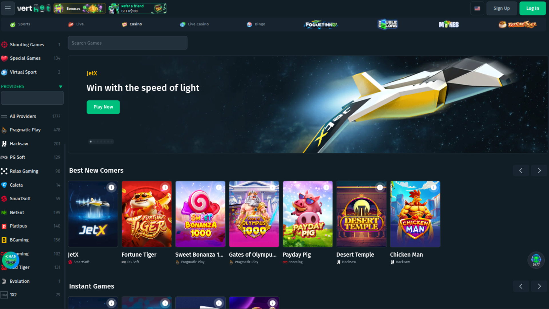 Développeurs de jeux sur bureau de Vertbet Casino