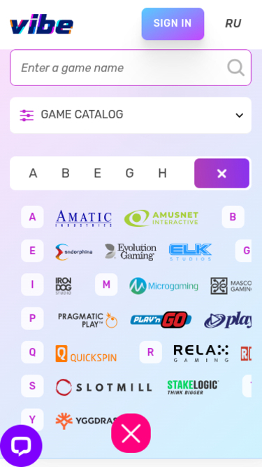 Développeurs de jeux mobiles de Vibe Casino