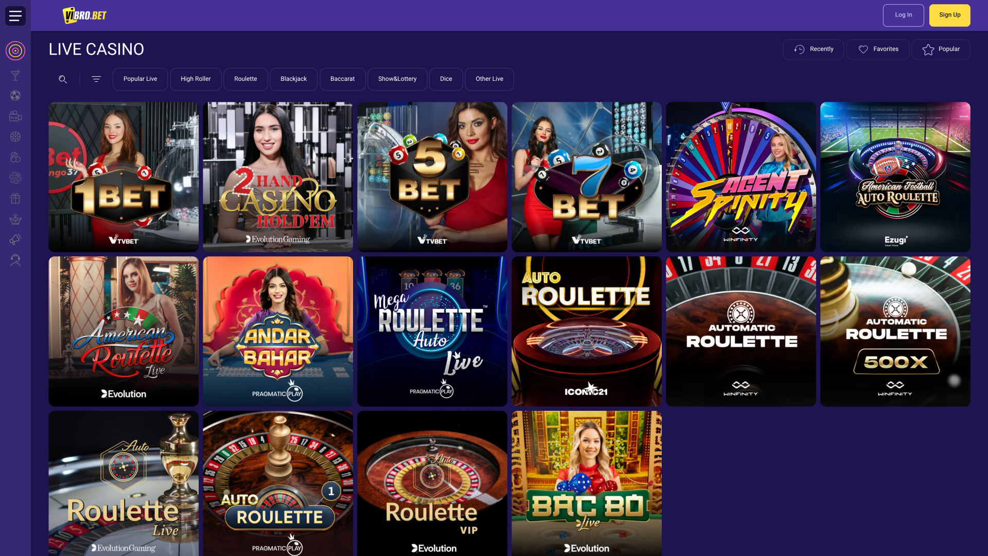 VibroBet Casino Live Dealer