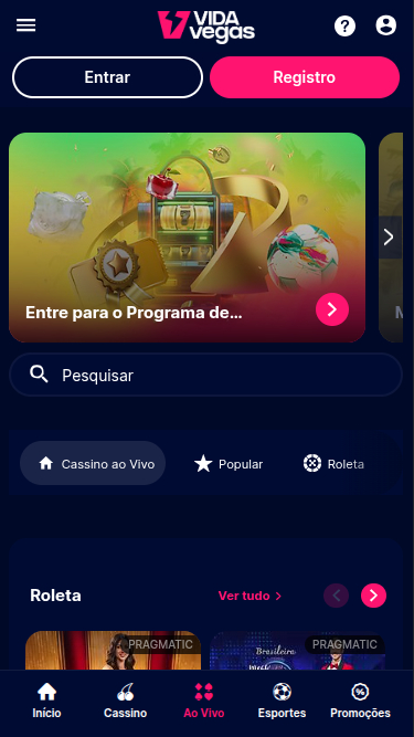 Crupier en vivo móvil de VidaVegas Casino