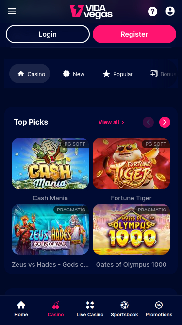 VidaVegas Casino Mobile Games