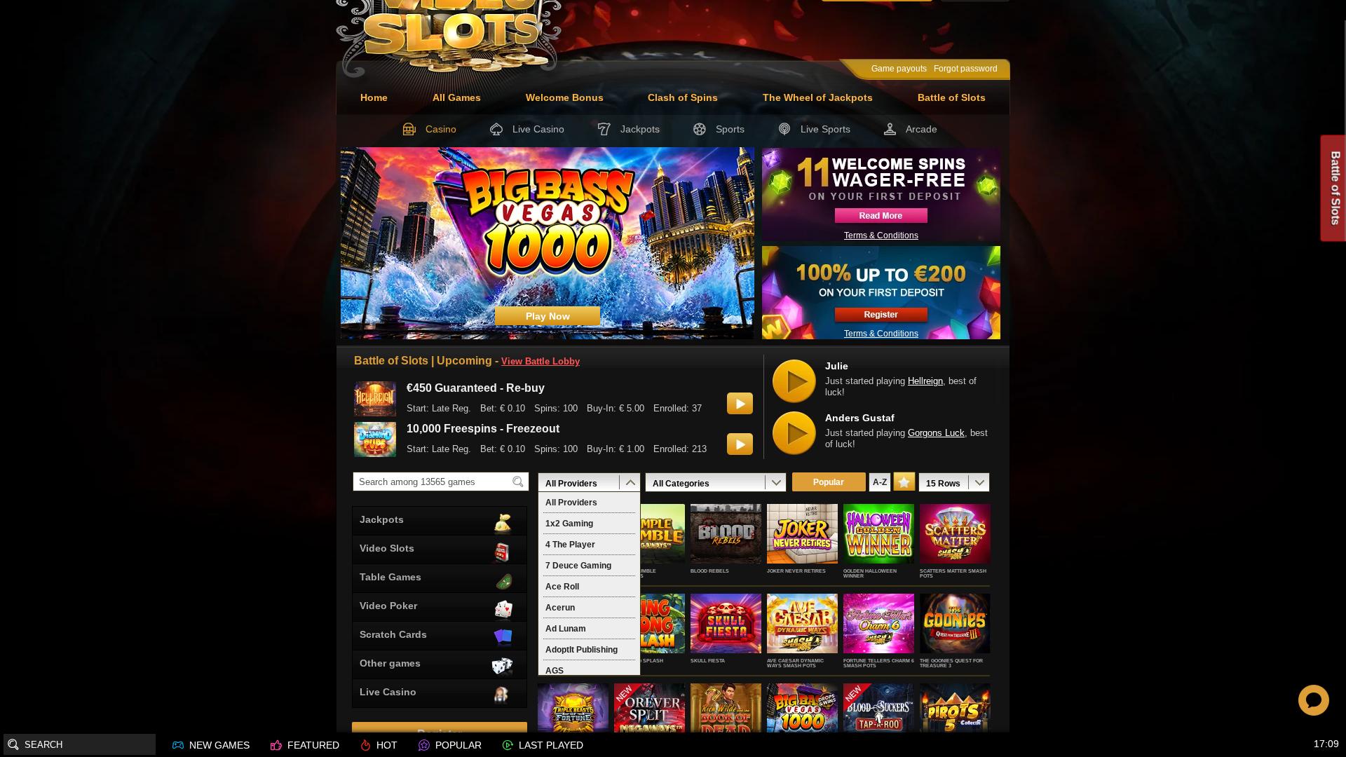 Videoslots Casino Desktop Game Developers