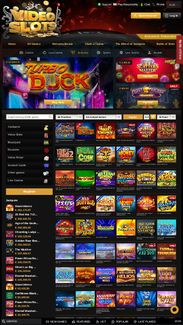 Jackpot mobile de Videoslots Casino