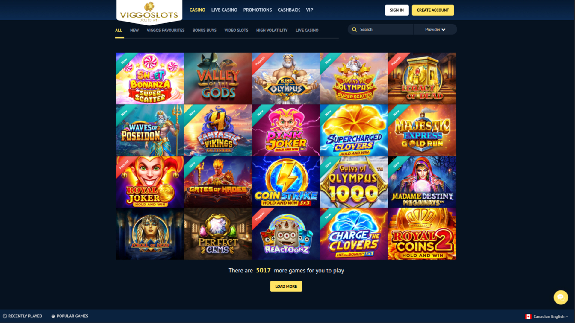 Jeux de bureau de Viggoslots Casino
