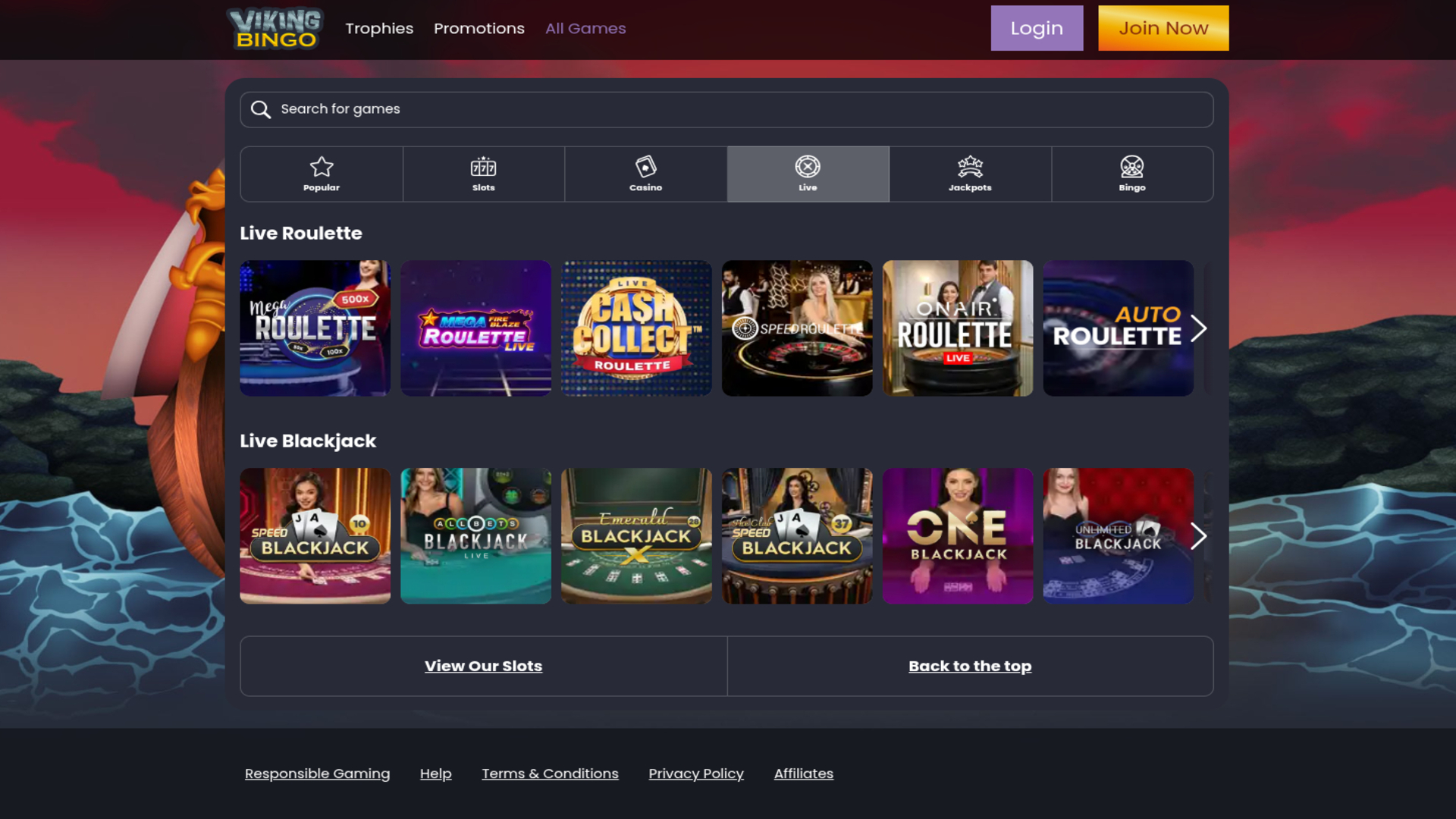Croupier en direct sur bureau de Viking Bingo Casino