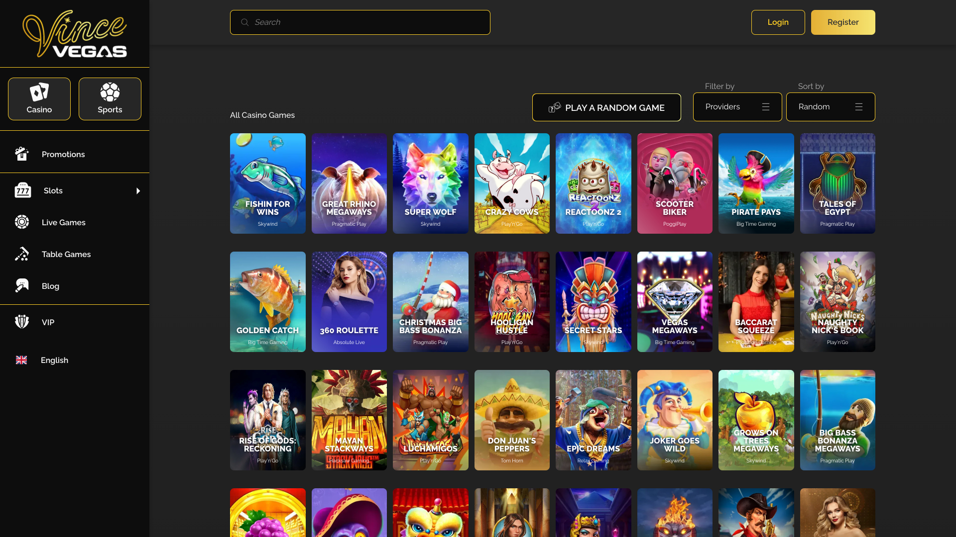 Jeux de Vince Vegas Casino sur ordinateur