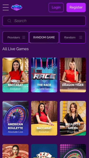 Vince Vegas Casino Mobile Live Dealer