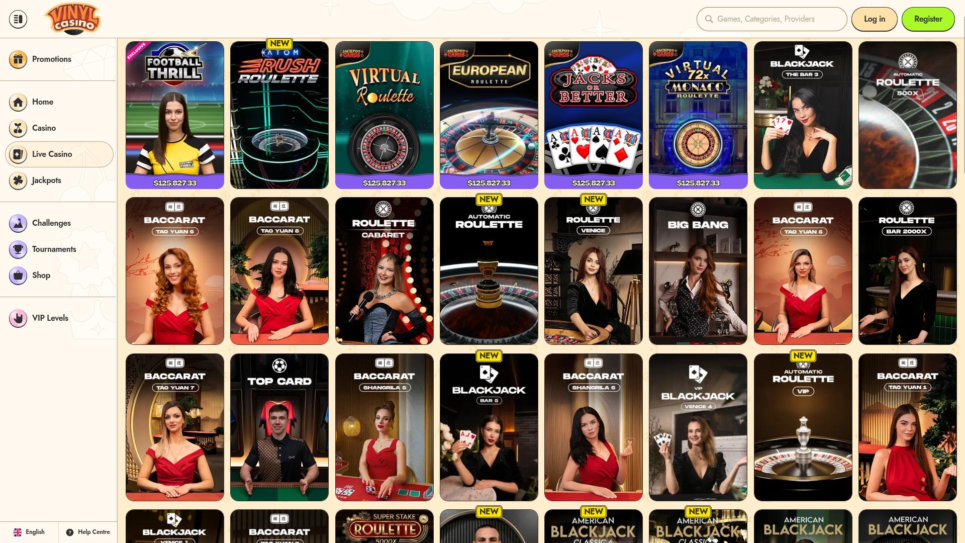 Vinyl Casino Desktop Live Dealer