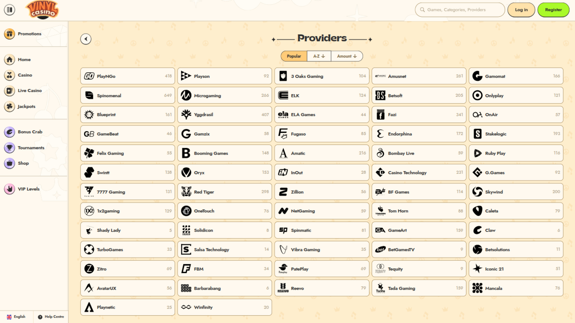 Développeurs de jeux de bureau de Vinyl Casino