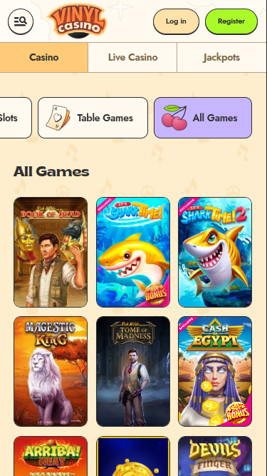 Jeux mobiles de Vinyl Casino