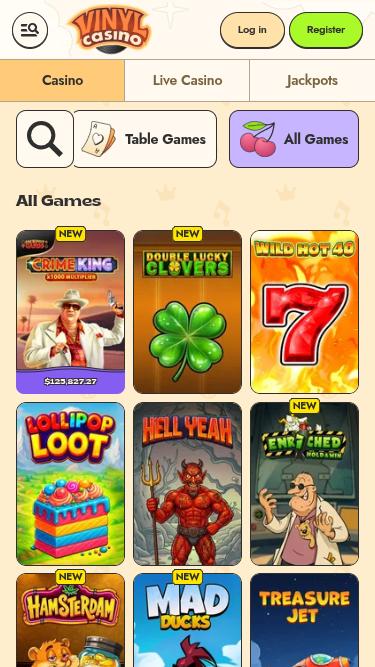 Vinyl Casino Mobile Games