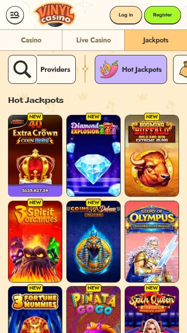 Vinyl Casino Mobile Jackpot
