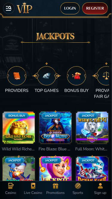 Jackpot mobile de VIP Casino