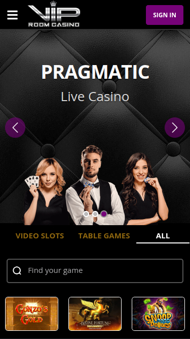 Juegos móviles de VIP Room Casino