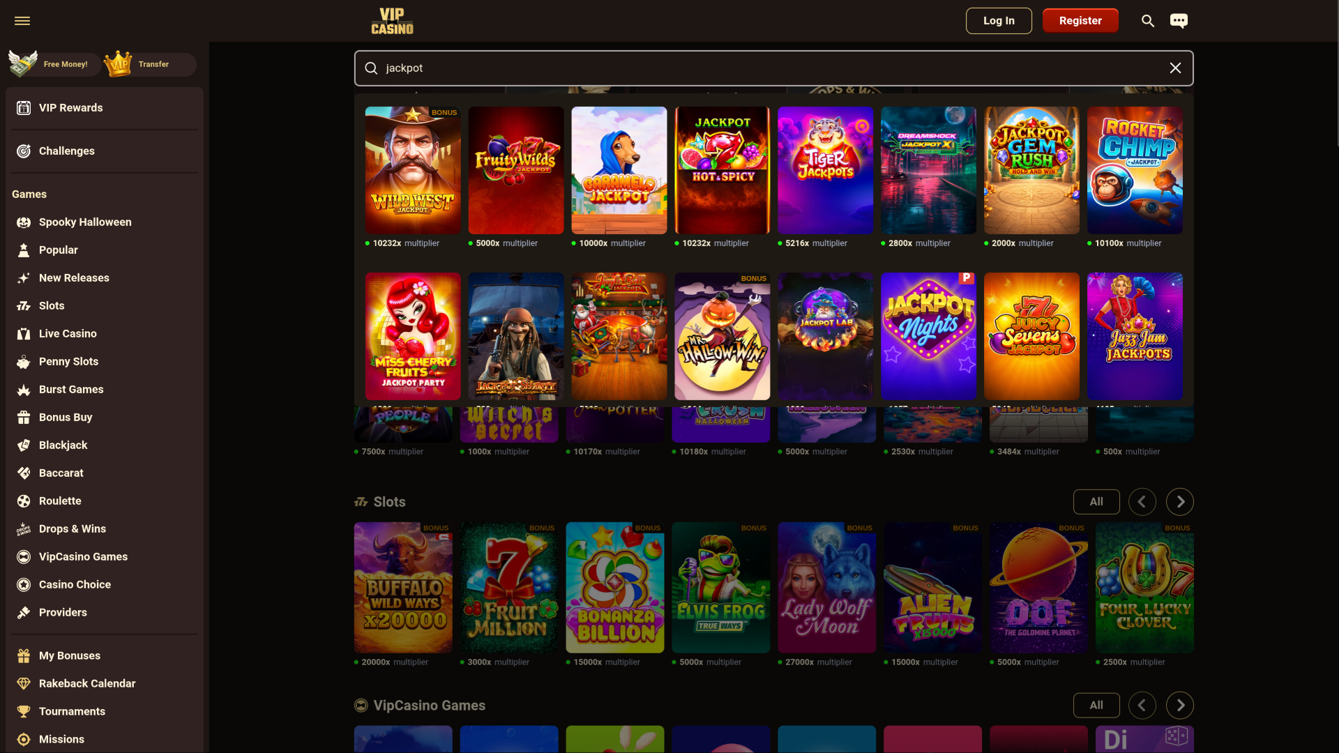 VIPCasino Desktop Jackpot