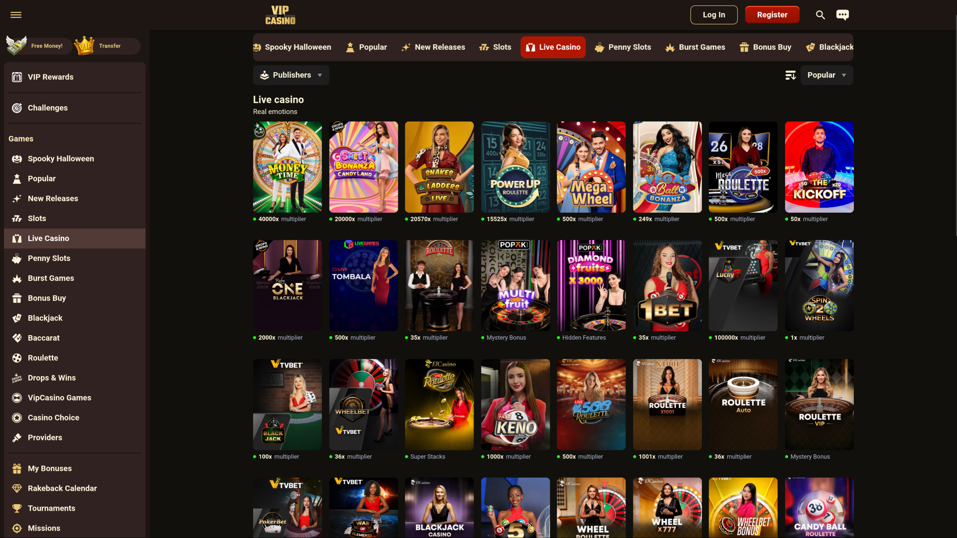 VIPCasino Desktop Live Dealer