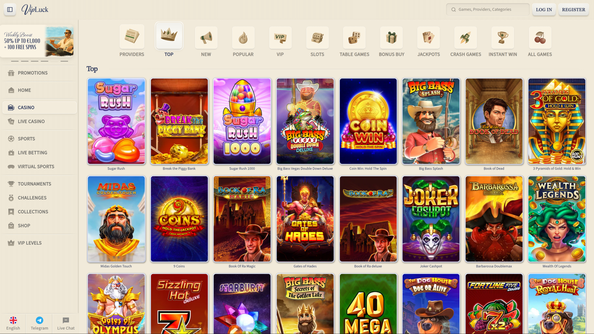 VIP Luck Casino-Spiele