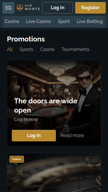 Promotions mobiles de VipMonte Casino