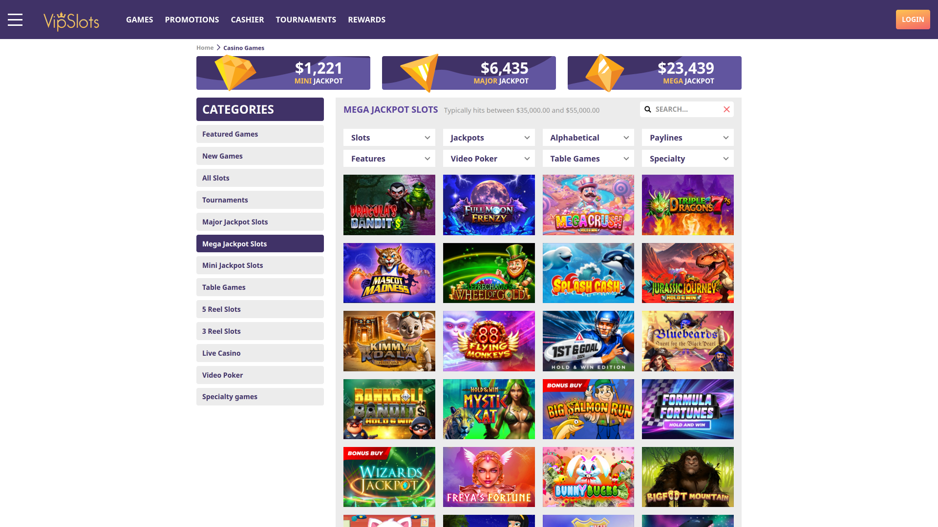 Jackpot desktop del casinò VipSlots