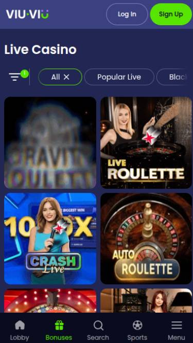 ViuViu Casino Live Dealer Mobile