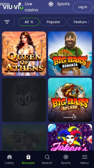 Juegos móviles del casino ViuViu