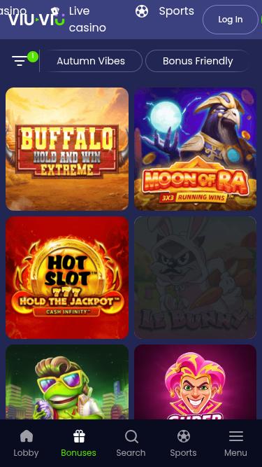 Jackpot móvil del casino ViuViu