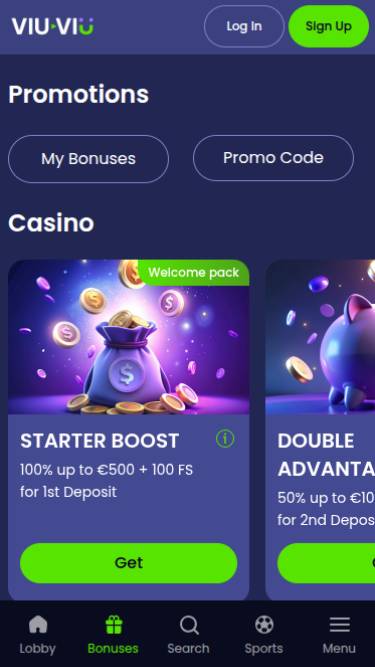 Акции казино ViuViu Мобильное