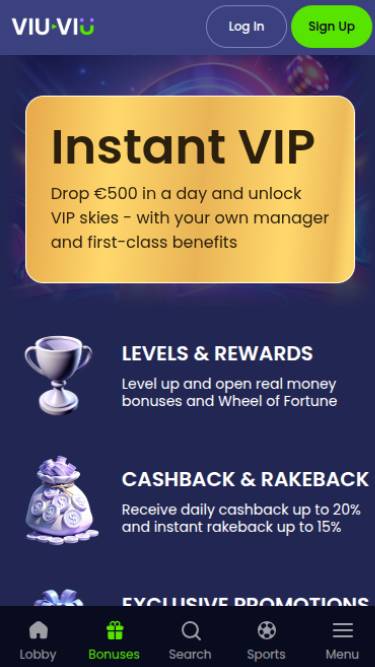 ViuViu Casino Live VIP Mobile