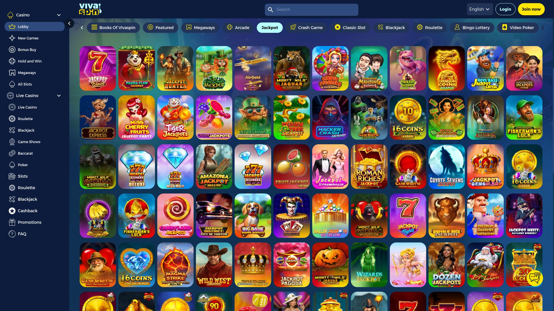 Jackpot do Cassino Vivaspin para Desktop