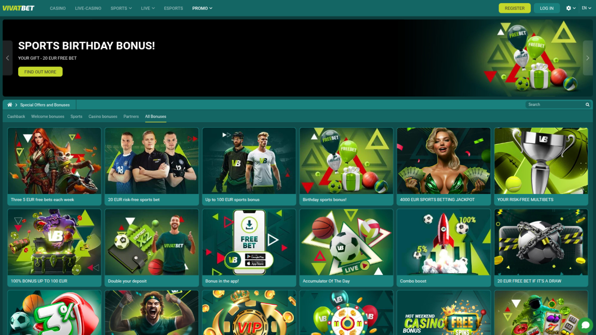 Promociones de escritorio de VivatBet Casino