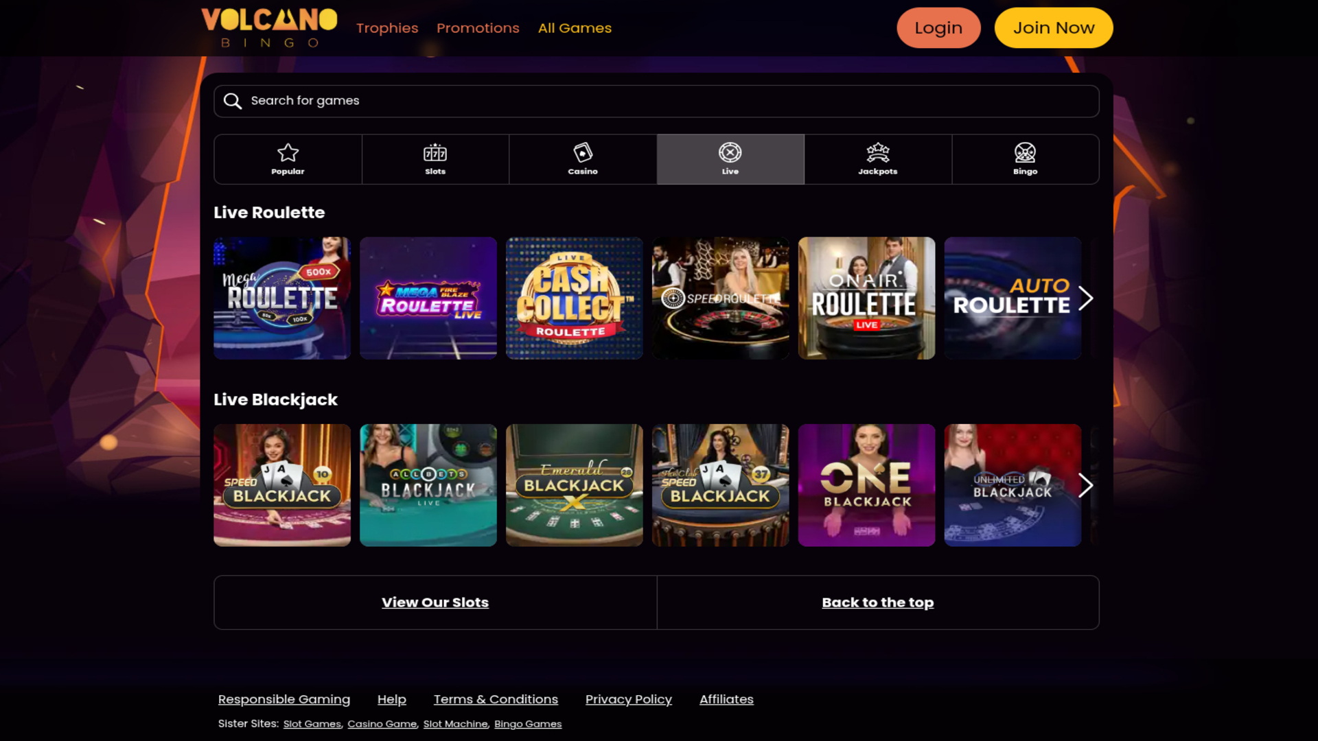  Croupier en direct de Volcano Bingo Casino sur ordinateur