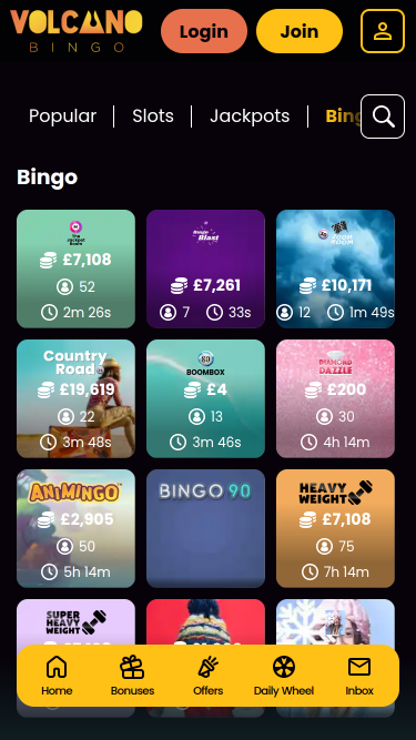 Volcano Bingo Casino Bingo Mobile