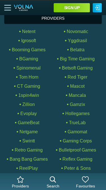 Мобильные разработчики игр Volna Casino