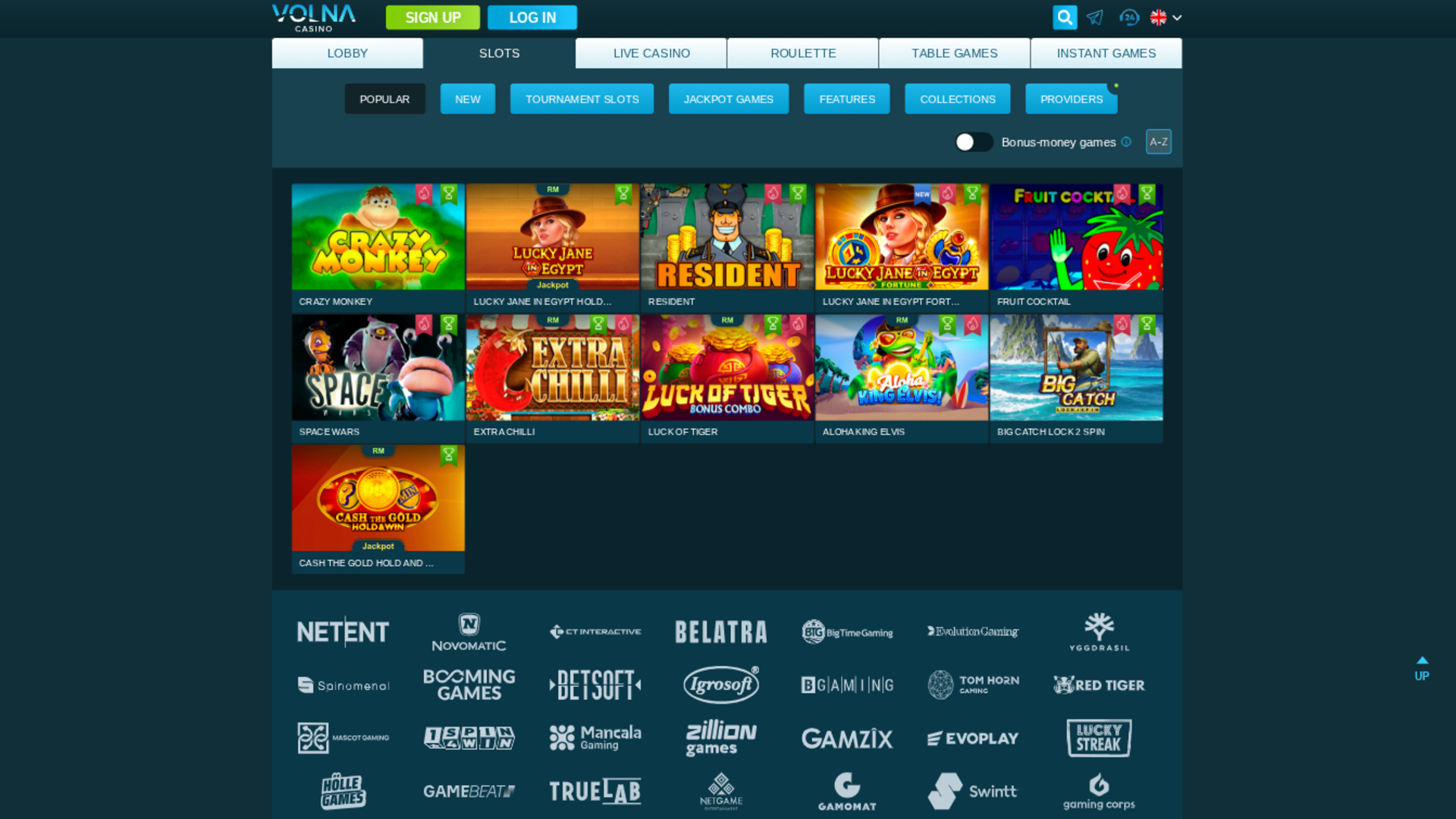 Игры Volna Casino для компьютера
