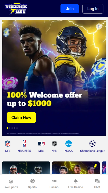 Homepage del casinò VoltageBet