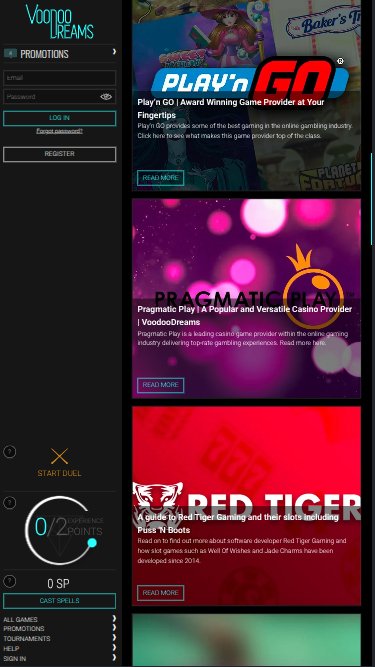 VoodooDreams Casino mobile Spielentwickler