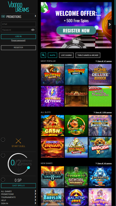 VoodooDreams Casino mobile Spiele