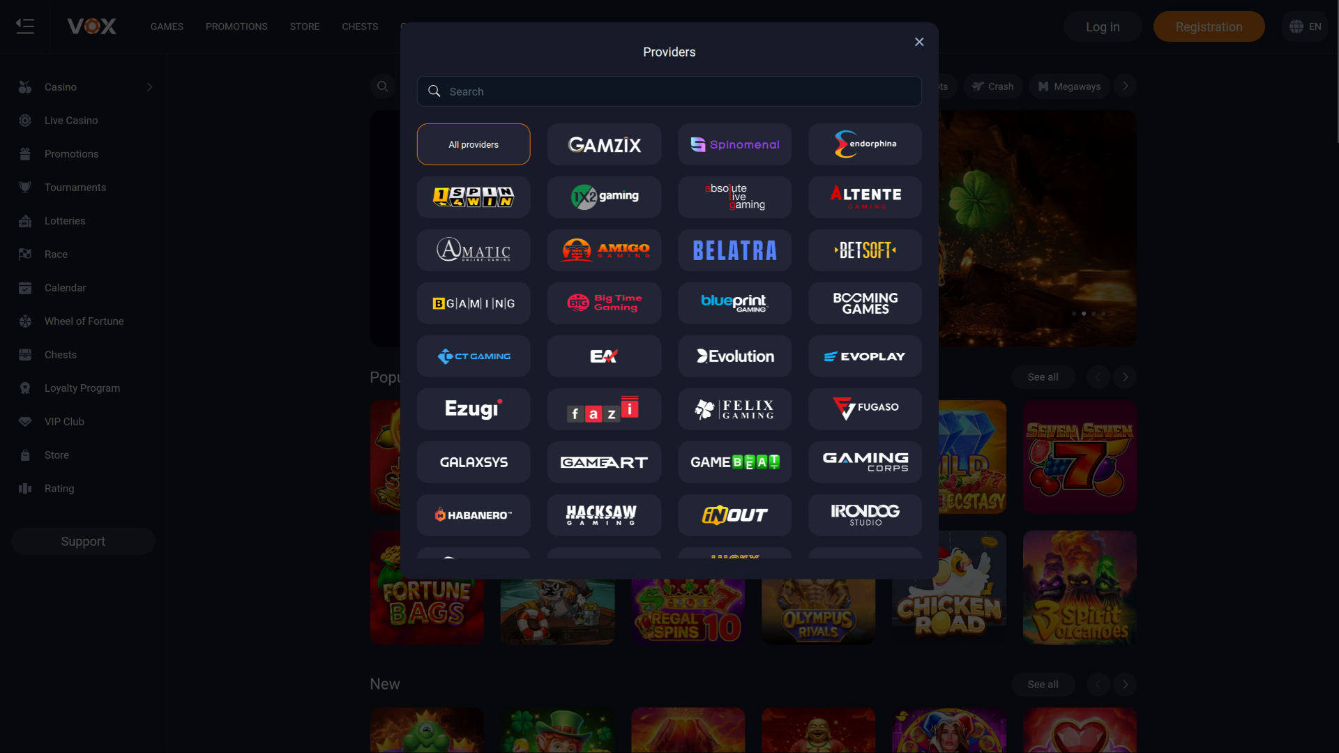 Développeurs du jeu de casino Vox pour ordinateur