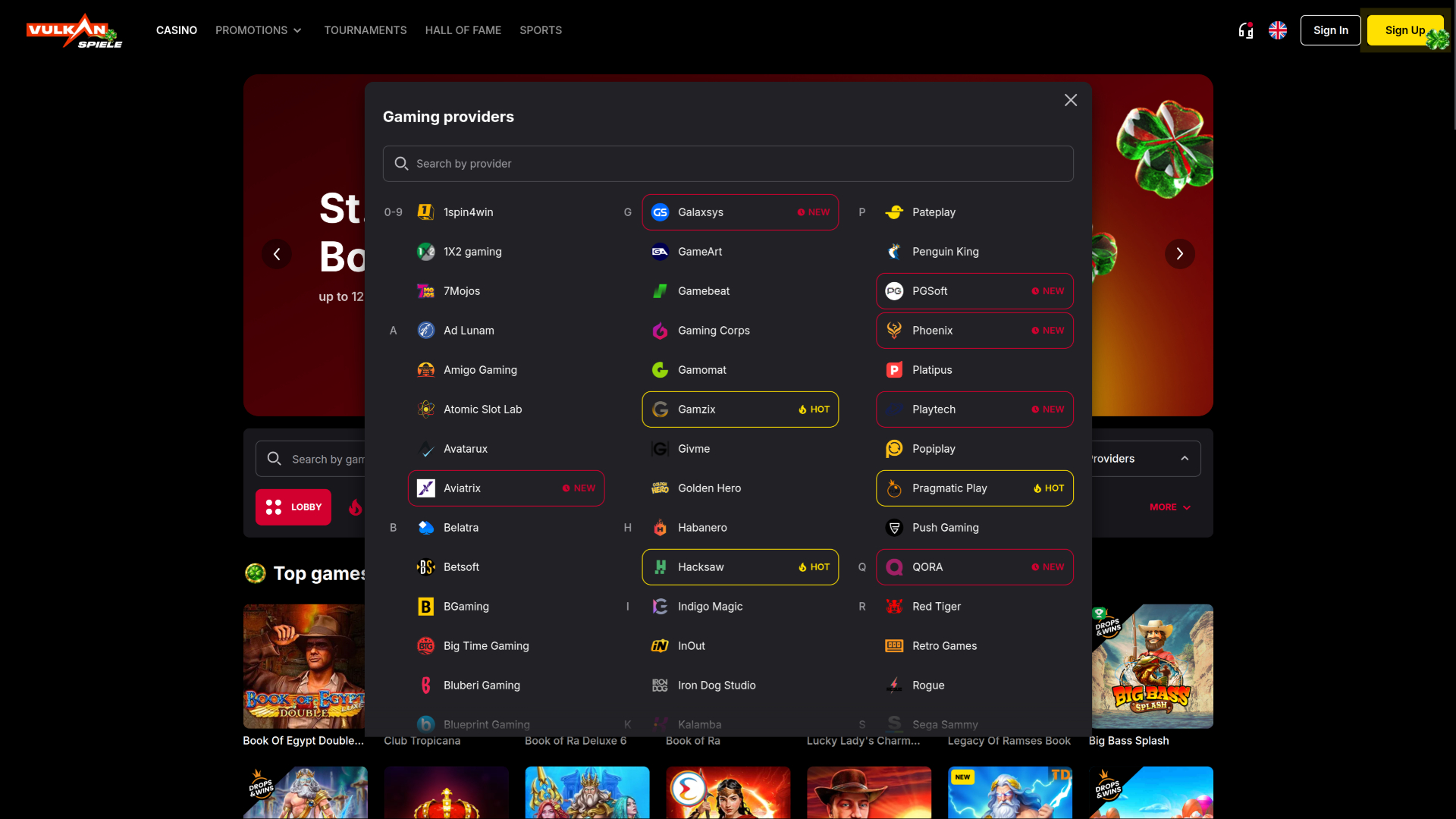 Développeurs de jeux sur bureau de Vulkanspiele Casino
