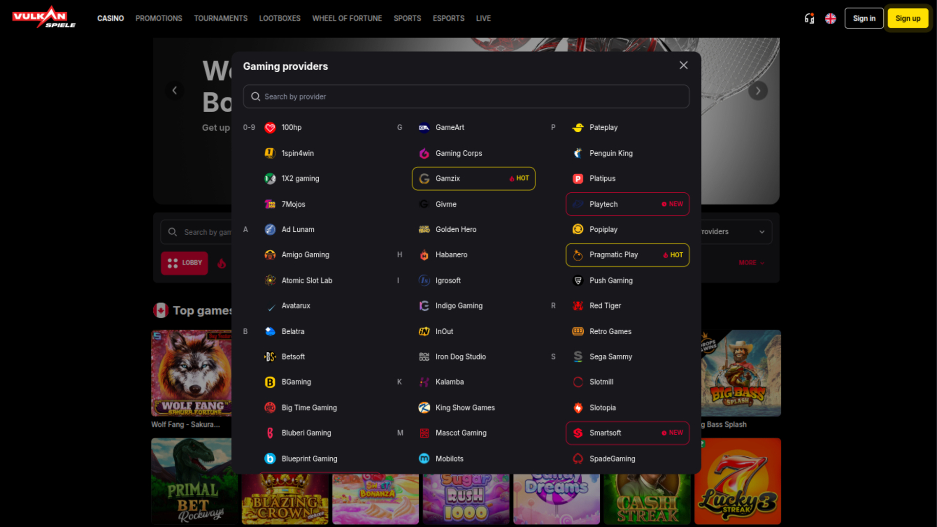 Desarrolladores de juegos de escritorio de Vulkanspiele Casino