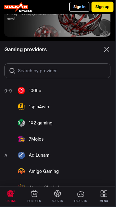 Desarrolladores de juegos móviles de Vulkanspiele Casino
