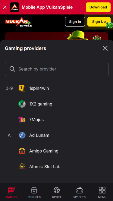 Développeurs de jeux mobiles de Vulkanspiele Casino