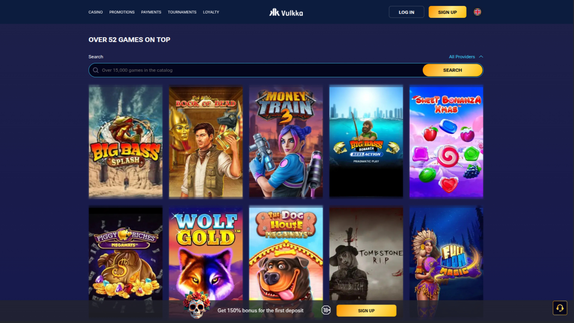 Jeux sur bureau de Vulkka Casino