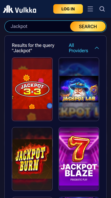 Jackpot mobile del casinò Vulkka