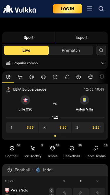 Scommesse sportive mobili di Vulkka Casino