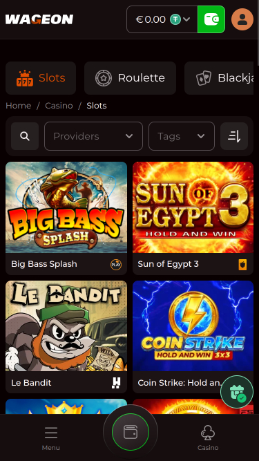 Giochi per dispositivi mobili di Wageon Casino